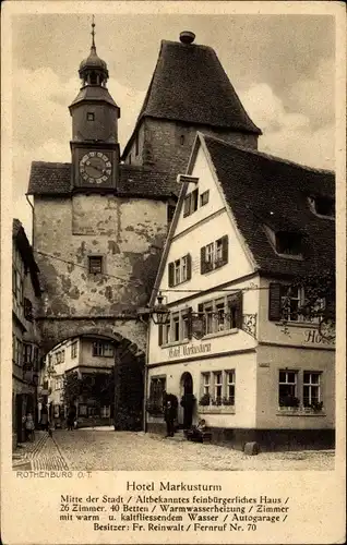 Ak Rothenburg ob der Tauber Mittelfranken, Hotel Markusturm