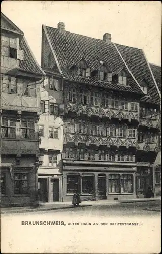 Ak Braunschweig in Niedersachsen, Altes Haus in der Breitestraße