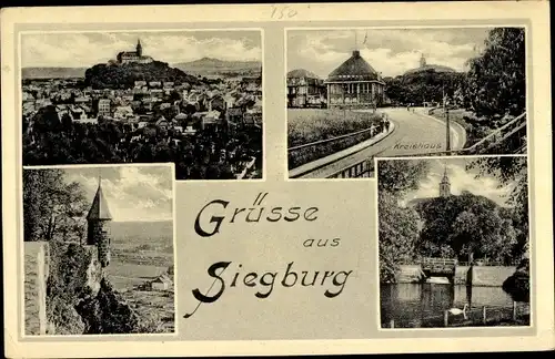 Ak Siegburg an der Sieg, Panorama, Kreishaus, Teilansichten