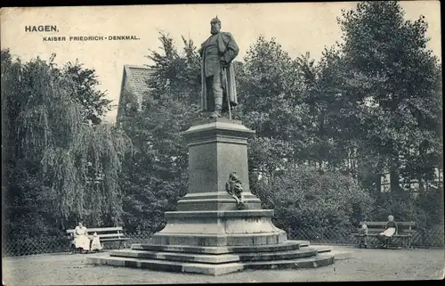 Ak Hagen in Westfalen, Kaiser Friedrich Denkmal