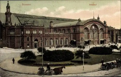 Ak Hansestadt Bremen, Bahnhof