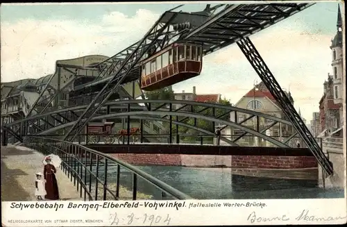 Ak Wuppertal, Schwebebahn, Haltestelle Werter Brücke