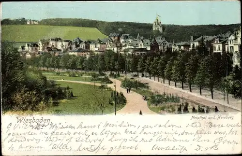 Ak Wiesbaden in Hessen, Nerotal und Neroberg