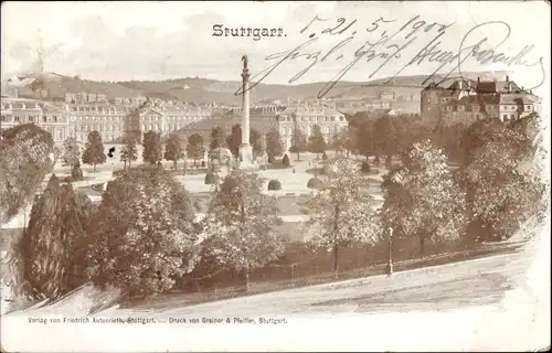 Ak Stuttgart in Württemberg, Schlossplatz