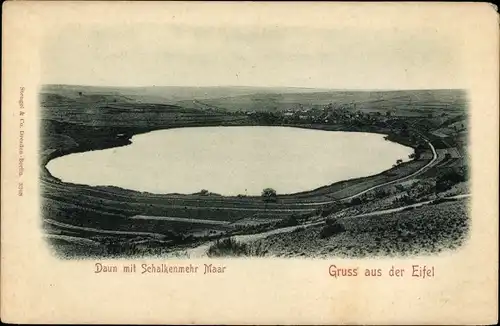 Ak Schalkenmehren in der Eifel, Schalkenmehrener Maar, Daun