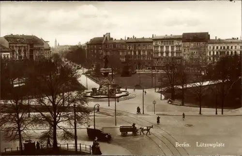 Ak Berlin Tiergarten, Lützowplatz, Kutsche, Denkmal