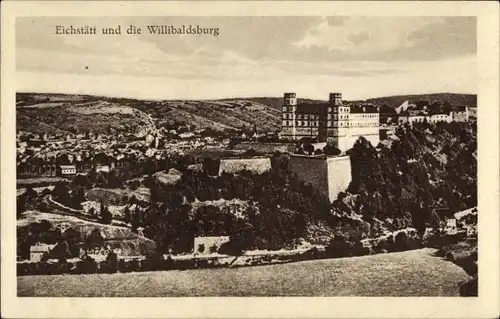 Ak Eichstätt in Oberbayern, Gesamtansicht, Willibaldsburg