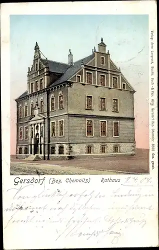 Golden Windows Ak Gersdorf in Sachsen, Rathaus