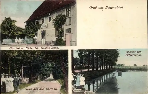 Ak Belgershain, Gasthof zur Eiche, Inh. Gustav Menz, Oberholz