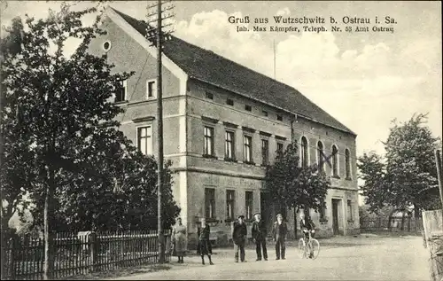Ak Wutzschwitz Ostrau in Sachsen, Gasthaus Max Kämpfer