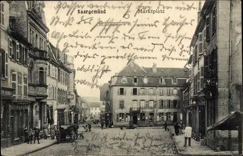 Ak Sarreguemines Saargemünd Lothringen Moselle, Marktplatz