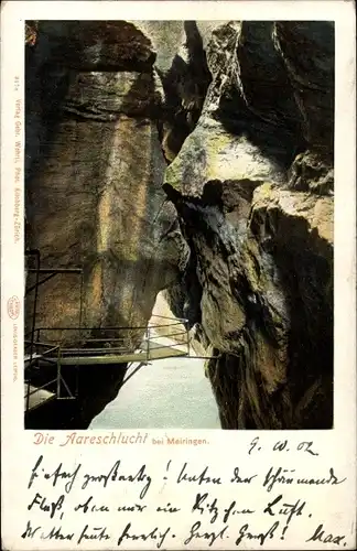 Ak Meiringen Kanton Bern, Gorge de l'Aare, Aareschlucht