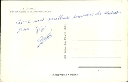 Ak Midelt Marokko, Vue sur l'Ecole et les Travaux Publics