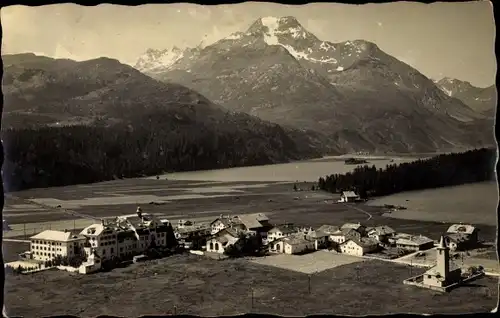 Ak Sils Baselgia im Engadin Kt. Graubünden, Ort mit Piz della Margna