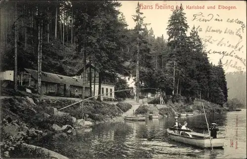 Ak Karlovy Vary Karlsbad Stadt, Hans Heilig, Elbogen