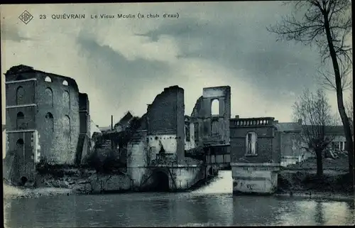 Ak Quiévrain Wallonien Hennegau, Die alte Mühle