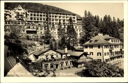 Ak Bad Gastein Badgastein in Salzburg, Hotel Bellevue, Meranhaus, Jägerhaus