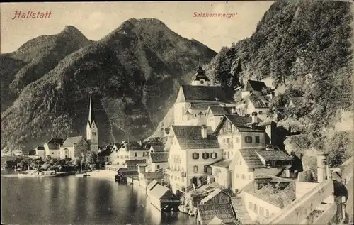 Ak Hallstatt im Salzkammergut Oberösterreich, Totalansicht
