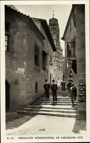 Ak Exposicion Internacional de Barcelona 1929, Pueblo Espanol, Calle de Mercaderes
