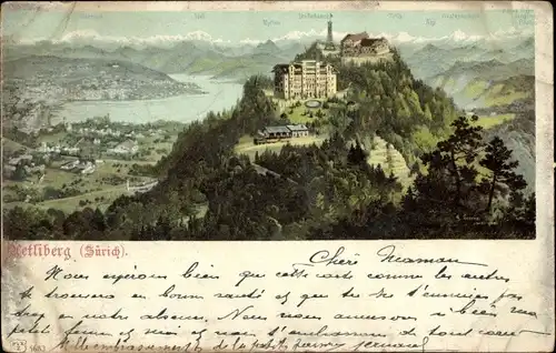 Ak Zürich Stadt Schweiz, Uetliberg, Urirotstock, Glärnisch, Landschaft