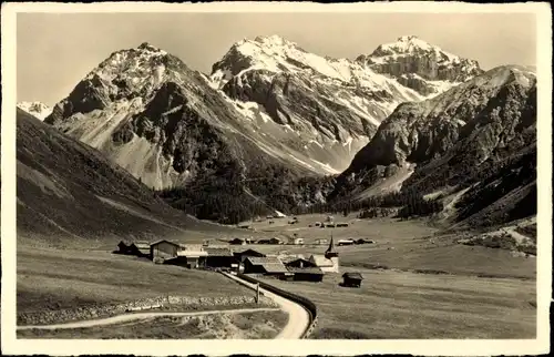 Ak Davos Kanton Graubünden, Sertig Dörfli, Panorama