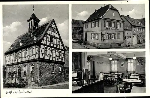 Ak Bad Vilbel in Hessen, Gasthaus Zur Ratsstube, Innenansicht, Rathaus