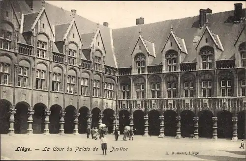 Ak Liège Lüttich Wallonien, La Cour du Palais de Justice