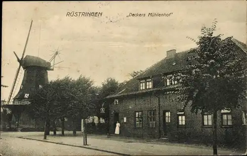 Ak Rüstringen Wilhelmshaven, Deckers Mühlenhof, Gasthaus, Windmühle