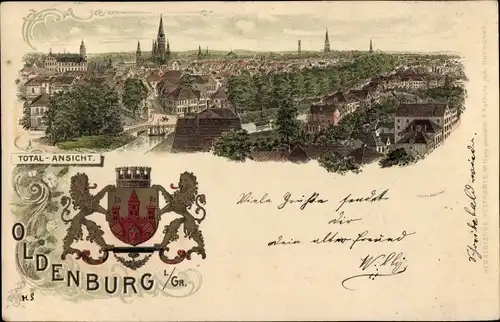 Wappen Litho Oldenburg im Großherzogtum Oldenburg, Totalansicht