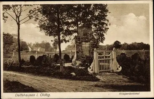 Ak Delfshausen Rastede in Oldenburg, Kriegerdenkmal