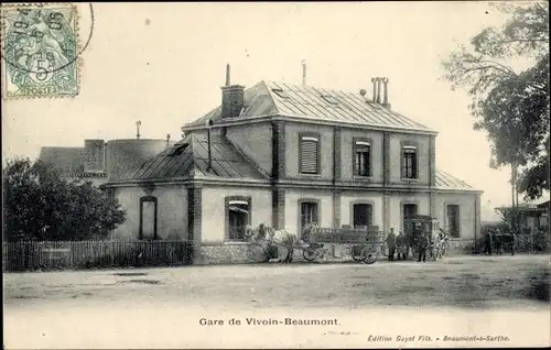 Ak Vivoin Sarthe, Bahnhof Vivoin-Beaumont