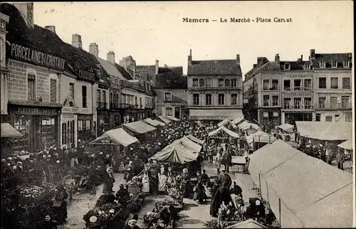 Ak Mamers Sarthe, Le Marche, Place Carnot