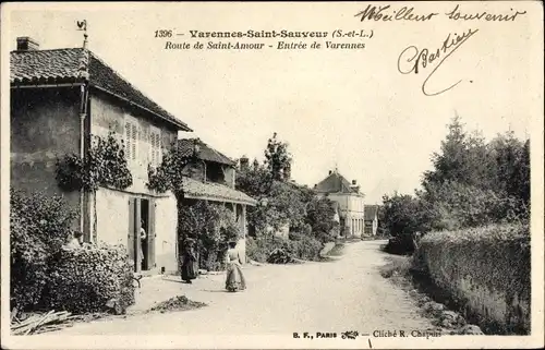 Ak Varennes Saint Sauveur Saône et Loire, Route de Saint Amour