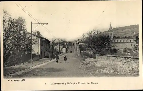 Ak Limonest Rhône, Eingang des Bourg