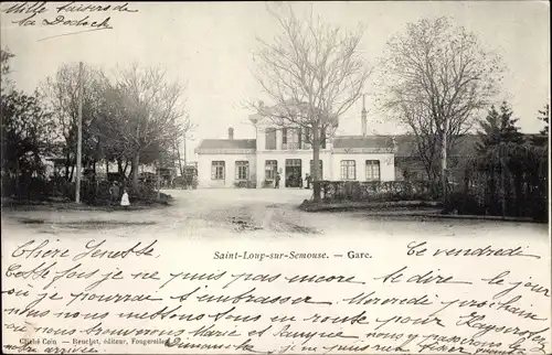 Ak Saint Loup sur Semouse Haute Saône, Der Bahnhof