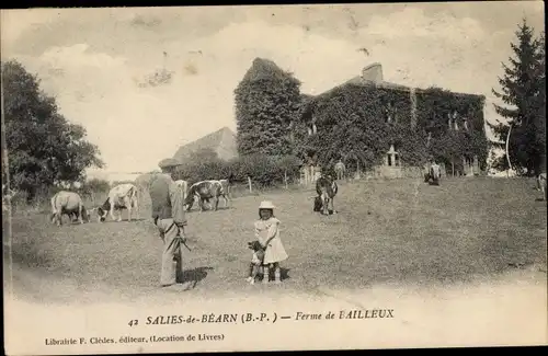 Ak Salies de Béarn Pyrénées Atlantiques, Bauernhof von Bailleux