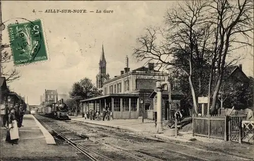 Ak Ailly sur Noye Somme, La Gare