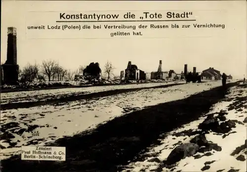 Ak Konstantynów Polen, Kriegszerstörungen, I WK