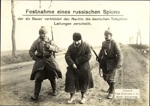 Ak Festnahme eines russischen Spions, I WK