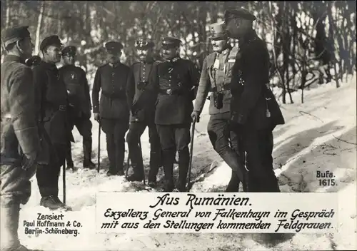 Ak Rumänien, General von Falkenhayn, Feldgraue, I WK