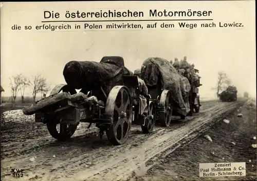 Ak Polen, Österreichische Motormörser, I WK