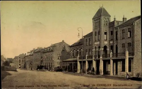Ak Heerlen Limburg Niederlande, Stationstraat