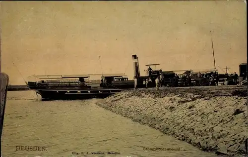 Ak Heusden Nordbrabant, Dampfer am Landeplatz