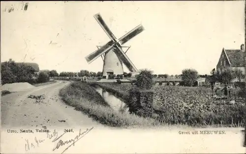 Ak Meeuwen Nordbrabant Niederlande, Windmühle