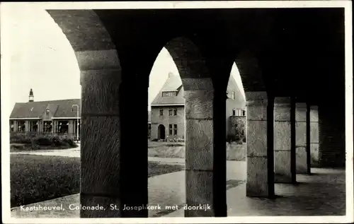 Ak Kaatsheuvel Nordbrabant, Colonade, St. Josephkerk met doorkijk