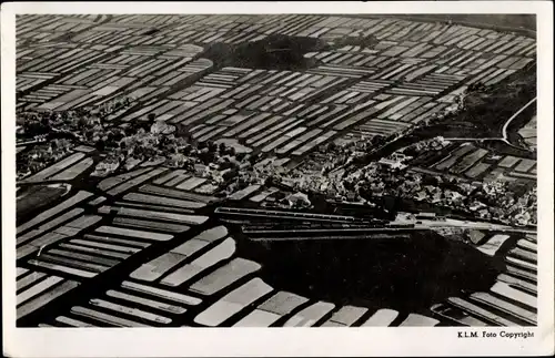 Ak Broek op Langedijk Nordholland Niederlande, Fliegeraufnahme, Polderlandschaft