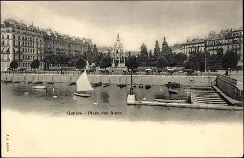 Ak Genf Genf Schweiz, Place des Alpes
