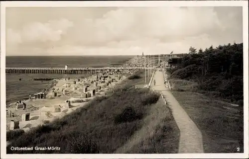 Ak Ostseebad Graal Müritz, Strand, Seebrücke, Promenade