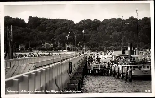 Ak Ostseebad Göhren auf Rügen, Seebrücke, Rügen-Küstendampfer