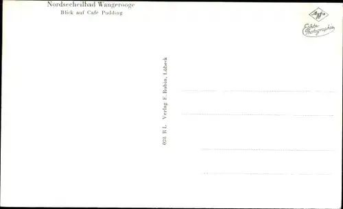 Ak Nordseebad Wangerooge in Ostfriesland, Strand mit Café Pudding